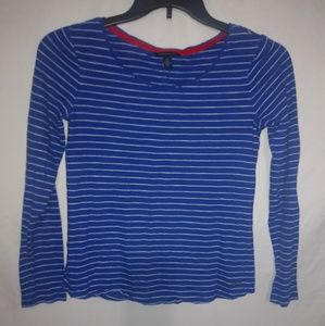 Tommy Hilfiger S Long Sleeved Blue Striped Top